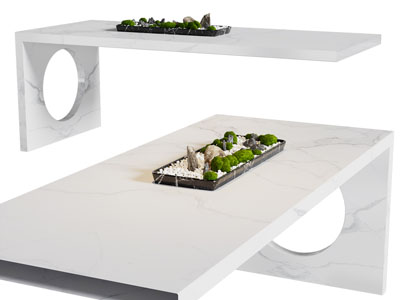 新中式吧台、盆景盆栽