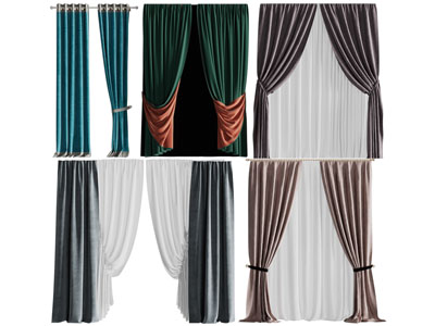 现代布艺窗帘窗纱