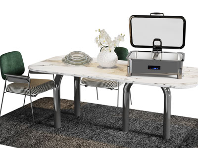 现代大理石餐桌椅组合