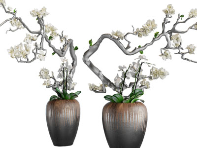 新中式陶瓷花瓶玉兰花盆景盆栽