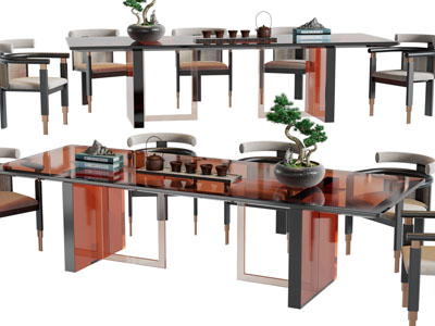 新中式茶桌椅组合