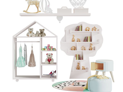 北欧实木玩具收纳装饰柜