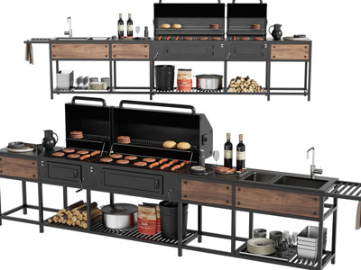 工业风loft多功能烧烤炉