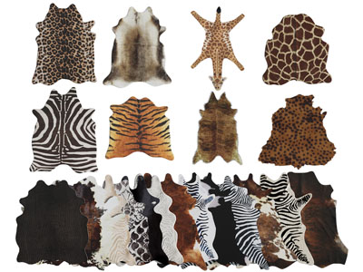 现代动物皮革地毯