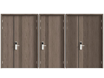 现代实木子母入户平开门