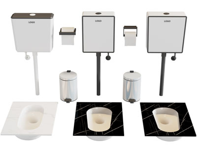 现代蹲便池、抽水马桶