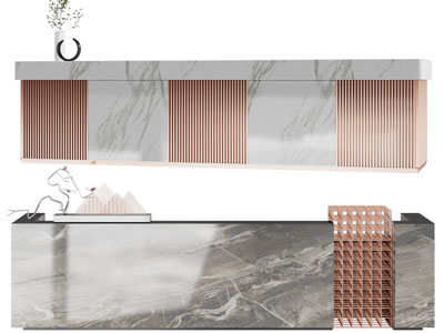 新中式前台接待台