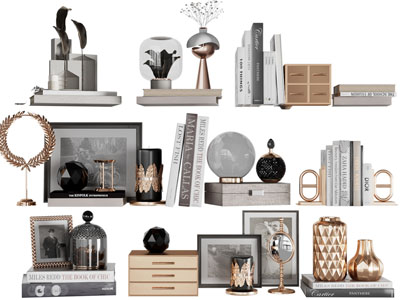 现代书籍摆件组合