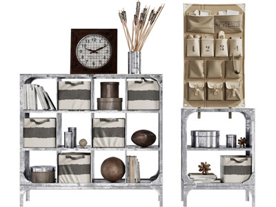 工业风loft不锈钢置物收纳装饰架