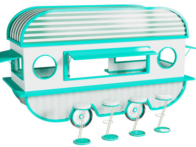 现代售货车3d模型 现代售货车