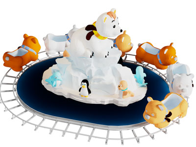 现代儿童轨道卡通车游乐设备3d模型 现代儿童轨道卡通车游乐设备