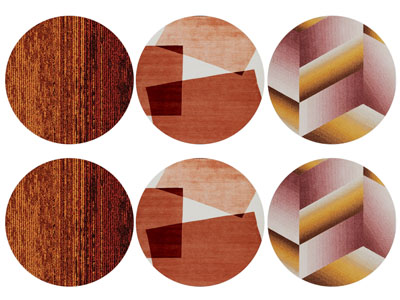 现代圆形几何图案的地毯