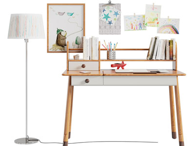 北欧书桌、落地灯