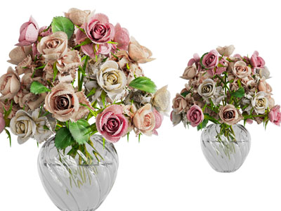 现代玻璃花瓶花卉