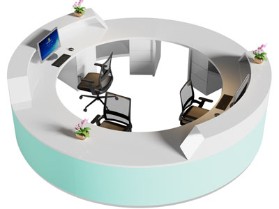 现代圆形前台接待台