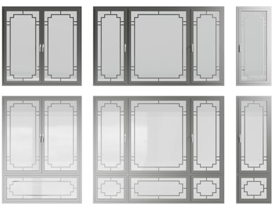 新中式平开窗户