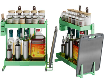 现代调味品、食用油收纳储物架