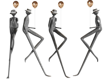 现代拿着气球的雕塑雕刻