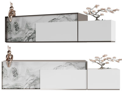 新中式前台接待台