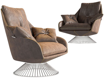 现代休闲单人沙发3d模型 现代休闲单人沙发