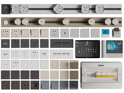 现代轨道开关面板、可视电话3d模型 现代轨道开关面板、可视电话