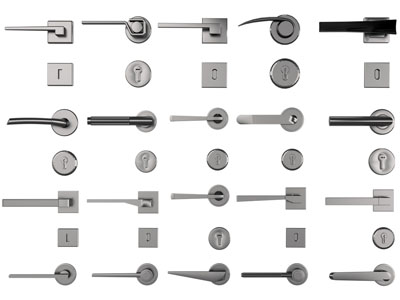 现代带门锁的拉手3d模型 现代带门锁的拉手