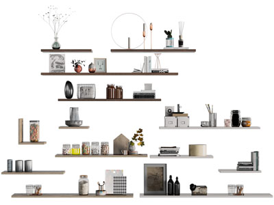 现代墙面隔板收纳架