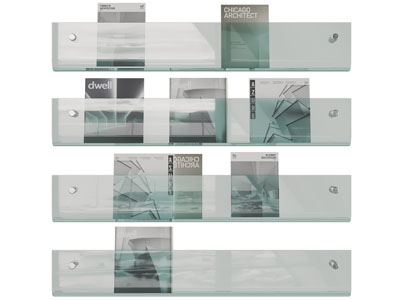 现代墙上透明书架