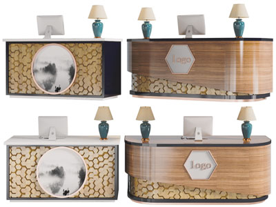 新中式前台接待台