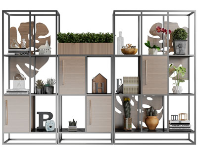 现代开放式装饰收纳柜