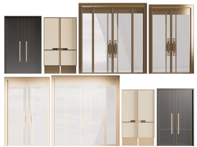 新中式双扇大门