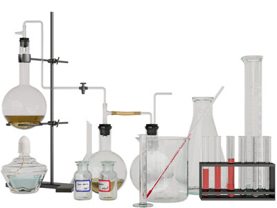 现代烧杯、试管、酒精灯实验器材3d模型 现代烧杯、试管、酒精灯实验器材