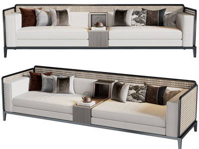 新中式双人沙发3d模型 新中式双人沙发