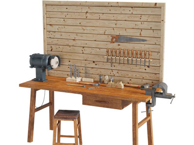 现代多功能木工桌、操作台、工作台3d模型 现代多功能木工桌、操作台、工作台