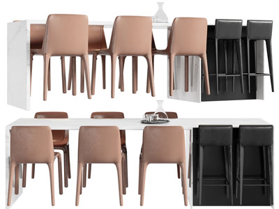 现代餐桌椅组合、吧椅