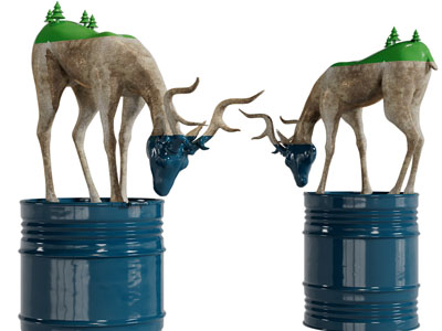 工业风loft油桶山羊雕塑雕刻
