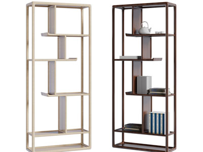 新中式实木置物装饰架