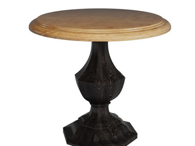 欧式圆形实木茶几