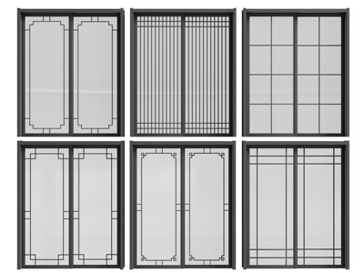 新中式玻璃推拉门