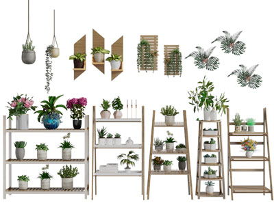 北欧实木花盆盆栽植物花架