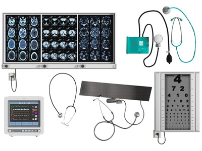 现代观片灯箱、血压计和监护仪3d模型 现代观片灯箱、血压计和监护仪