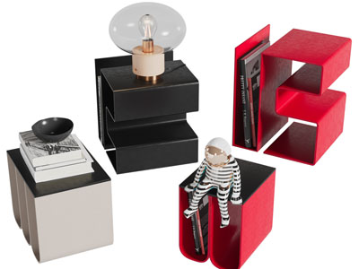 现代可收纳书籍杂志的边几角几