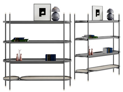 现代开放式多层收纳置物架