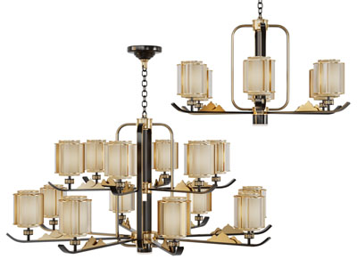 新中式多边形灯罩吊灯