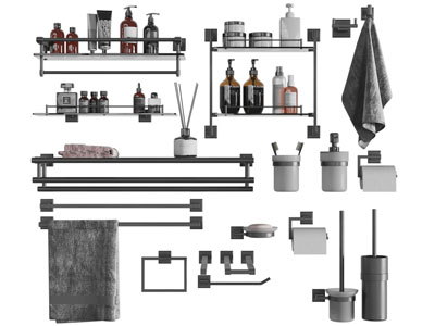 现代毛巾、洗浴用品、卫浴小件收纳架