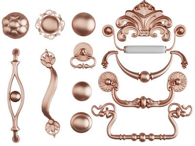 欧式雕花拉手3d模型 欧式雕花拉手