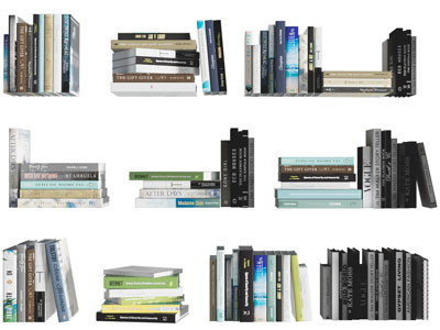 现代排列整齐的书籍
