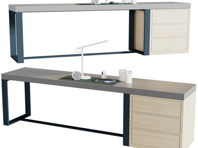 现代长方形书桌