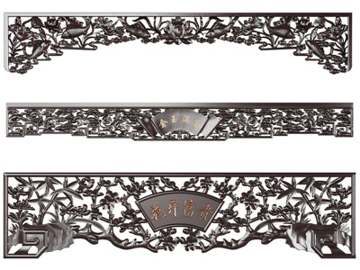 中式实木雕花挂落