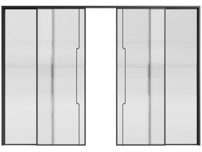 现代四扇玻璃推拉门